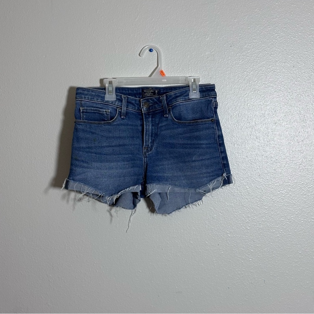 Abercrombie & Fitch Women Denim‎ Blue Cut Off Harper Low Rise Shorts size 2/26